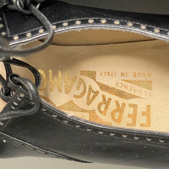 Salvatore Ferragamo Black Leather Flamenco Dance Shoes style Pumps with Laces - Picture 11 of 16